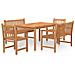 Set da Pranzo per Giardino 5 pz in Legno Massello di Teak - Foto miniatura 1