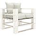 Lusso Casadino -  Poltrona Da Giardino Pallet Con Cuscini Beige In Legno - Foto miniatura 2