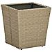 Lusso Casadino -  Tavolino Beige 41,5x41,5x44 Cm In Polyrattan E Vetro Temperato - Foto miniatura 2
