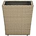 Lusso Casadino -  Tavolino Beige 41,5x41,5x44 Cm In Polyrattan E Vetro Temperato - Foto miniatura 1
