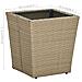 Lusso Casadino -  Tavolino Beige 41,5x41,5x44 Cm In Polyrattan E Vetro Temperato - Foto miniatura 5