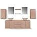 Set Mobili Da Bagno Con Lavabo 9 Pz Beige - Foto miniatura 4