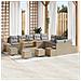 Set di Divani da Giardino  con Cuscini Beige in Rattan Sintetico Acacia 14 Pezzi, Divano da Giardino a 2 Posti con Storage & Cuscini Beige in Rattan Sintetico , Set da Pranzo da Giardino con Cuscini Beige in Rattan Sintetico Acacia 4 Pezzi - Foto miniatura 2