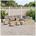 Set di Divani da Giardino  con Cuscini Beige in Rattan Sintetico Acacia 14 Pezzi, Divano da Giardino a 2 Posti con Storage & Cuscini Beige in Rattan Sintetico , Set da Pranzo da Giardino con Cuscini Beige in Rattan Sintetico Acacia 4 Pezzi - Foto miniatura 3