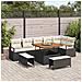 Set Divano da Giardino con 9 Pezzi e Cuscini Nero Polyrattan Acacia, Divano da Giardino per 2 Persone con Cuscini Nero Polyrattan, Set da Pranzo da Giardino con 3 Pezzi e Cuscini Nero Polyrattan Acacia - Foto miniatura 2