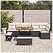 Set Divano da Giardino con 9 Pezzi e Cuscini Nero Polyrattan Acacia, Divano da Giardino per 2 Persone con Cuscini Nero Polyrattan, Set da Pranzo da Giardino con 3 Pezzi e Cuscini Nero Polyrattan Acacia - Foto miniatura 3
