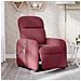 Poltrona Massaggiante Reclinabile Elettrica Rosso Vino Tessuto - Foto miniatura 2