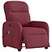 Poltrona Massaggiante Reclinabile Elettrica Rosso Vino Tessuto - Foto miniatura 3
