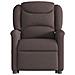 Poltrona Alzapersona Massaggi Reclinabile Marrone Scuro Tessuto - Foto miniatura 5