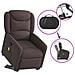 Poltrona Alzapersona Massaggi Reclinabile Marrone Scuro Tessuto - Foto miniatura 8