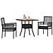 Set da Pranzo da Giardino 3 Pezzi con Cuscini Nero Polyrattan - Foto miniatura 3