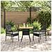 Set da Pranzo da Giardino 3 Pezzi con Cuscini Nero Polyrattan - Foto miniatura 4
