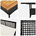 Set da Pranzo da Giardino 3 Pezzi con Cuscini Nero Polyrattan - Foto miniatura 9