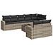 Set Divano da Giardino 9pz con Cuscini Grigio Chiaro Polyrattan - Foto miniatura 1