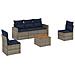 Set Divani da Giardino 6 pz con Cuscini Grigio in Polyrattan - Foto miniatura 1