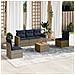Set Divani da Giardino 6 pz con Cuscini Grigio in Polyrattan - Foto miniatura 2