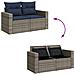 Set Divani da Giardino 6 pz con Cuscini Grigio in Polyrattan - Foto miniatura 9