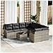 Set Divano da Giardino 9 pcs Grigio chiaro e grigio scuro - Foto miniatura 2