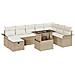 Set Divano da Giardino con cuscino 9 pcs Beige Poly Rattan - Foto miniatura 1