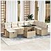 Set Divano da Giardino con cuscino 9 pcs Beige Poly Rattan - Foto miniatura 2