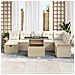 Set Divano da Giardino con cuscino 9 pcs Beige Poly Rattan - Foto miniatura 3