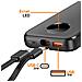 Batteria Di Riserva 10000mah 2 Porte Usb-a / Usb-c E 2 Cavi Integrati, Nero - Foto miniatura 3