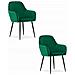 Sedia LUGO - Velluto verde con gambe nere x 2 - Foto miniatura 1