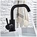 Rubinetto per lavabo da bagno, Blackswan, tipo M235, modello quadrato nero opaco, misura 23 cm - Foto miniatura 4