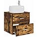 Mobile Lavabo da Parete Rovere Fumo 49,5 x 44,5 x 66 cm - Foto miniatura 2