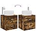 Mobile Lavabo da Parete Rovere Fumo 49,5 x 44,5 x 66 cm - Foto miniatura 7