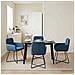 Sedie da pranzo 4 pcs Velluto (V) Blu 59 x 56,5 x 86 cm - Foto miniatura 2