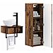 Set di mobili per il bagno 2 pz Legno antico 33 x 34,5 x 100 cm - Foto miniatura 3