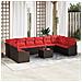 Set di divani 11 pz Marrone polyrattan - Foto miniatura 6