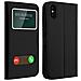 Custodia Per Apple Iphone X / Xs Funzione Stand Con Doppia Finestra - Nera - Foto miniatura 8
