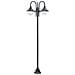 Lampione Da Giardino E27 220 Cm Alluminio 3 Lampade Verde Scuro - Foto miniatura 2