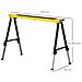 Set 2 Cavalletti Da Lavoro Pieghevoli Con Altezza Regolabile Portatili E Antiscivolo Gialli - Foto miniatura 3