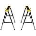 Set 2 Cavalletti Da Lavoro Pieghevoli Con Altezza Regolabile Portatili E Antiscivolo Gialli - Foto miniatura 4