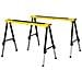 Set 2 Cavalletti Da Lavoro Pieghevoli Con Altezza Regolabile Portatili E Antiscivolo Gialli - Foto miniatura 1