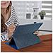 Cover Porta Carte Apple Ipad 5 / 6 / Air Tessuto Blu - Foto miniatura 2