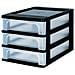 Torre Contenitore 3 Cassetti - Plastica - Nero - 12 L - 35,5 X 26 X 25,5 Cm - Foto miniatura 1