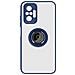 Cover Xiaomi Redmi Note 10 Pro Bi-materia Anello Metallico Supporto Blu - Foto miniatura 1
