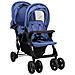 Passeggino Gemellare A Tandem Blu Marino In Acciaio - Foto miniatura 3