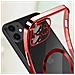 Cover Magsafe Per Iphone 11 Silicone Protezione Fotocamera Bordo Cromato Rosso - Foto miniatura 5