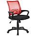 Sedia Da Ufficio Lismore, Sedia Operativa A Rete Con Braccioli, Seduta Ergonomica Da Ufficio, 59x54h90/100 Cm, Nero E Rosso - Foto miniatura 1