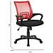 Sedia Da Ufficio Lismore, Sedia Operativa A Rete Con Braccioli, Seduta Ergonomica Da Ufficio, 59x54h90/100 Cm, Nero E Rosso - Foto miniatura 2