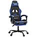 Sedia da Gaming Girevole con Poggiapiedi Nero e Blu Similpelle - Foto miniatura 1