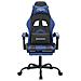 Sedia da Gaming Girevole con Poggiapiedi Nero e Blu Similpelle - Foto miniatura 2