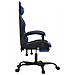 Sedia da Gaming Girevole con Poggiapiedi Nero e Blu Similpelle - Foto miniatura 3