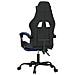 Sedia da Gaming Girevole con Poggiapiedi Nero e Blu Similpelle - Foto miniatura 4