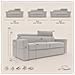 Avalon Divano Letto Alto 18 Cm. Smacchiabile T03 Talpa - Foto miniatura 6